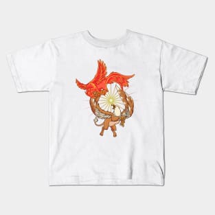 Animals of mythology - phoenix vs griffin Kids T-Shirt